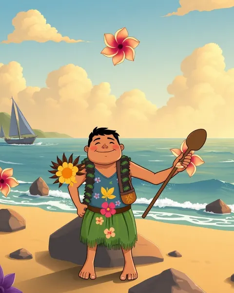 Hawaiian Cartoon Images for Mobile Devices