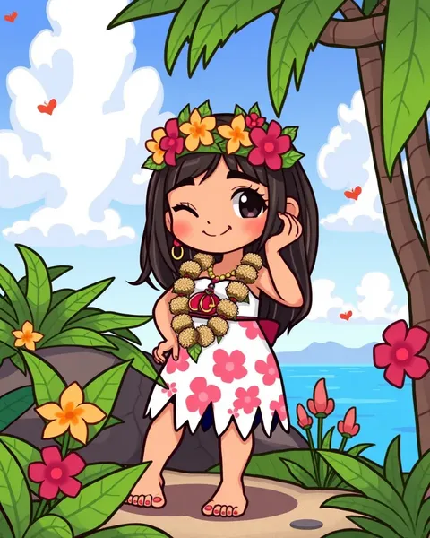 Hawaiian Cartoon Images for Wallpaper Use