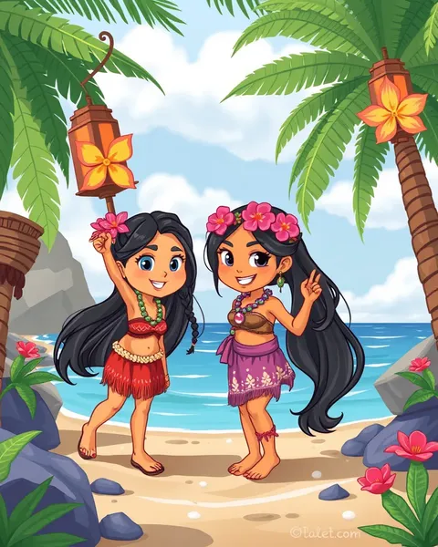 Hawaiian Cartoon Images in Animated Format