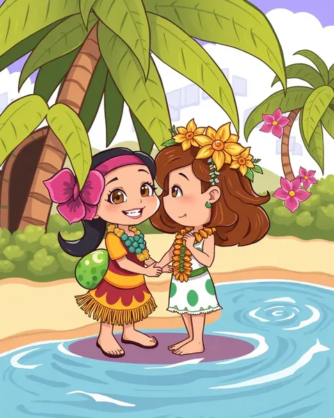 Hawaiian Cartoon Pictures Feature Island Wildlife Encounters