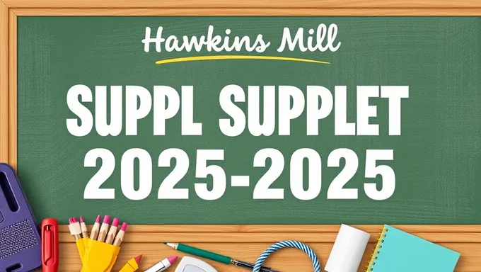 Hawkins Mill School Supplies List for 2025-2025