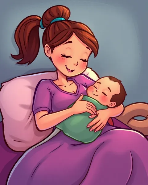 Heartwarming Breastfeeding Picture Cartoon Shows Mother's Love Unconditional