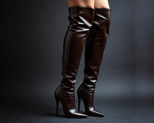 High Heeled Thigh Boot PNG Model