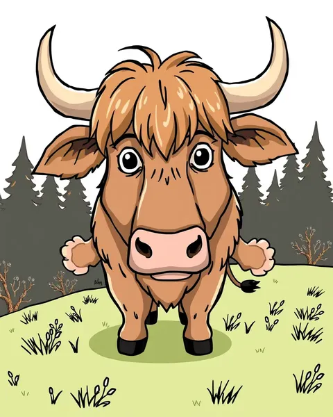 Highland Cow Cartoon Images Abound