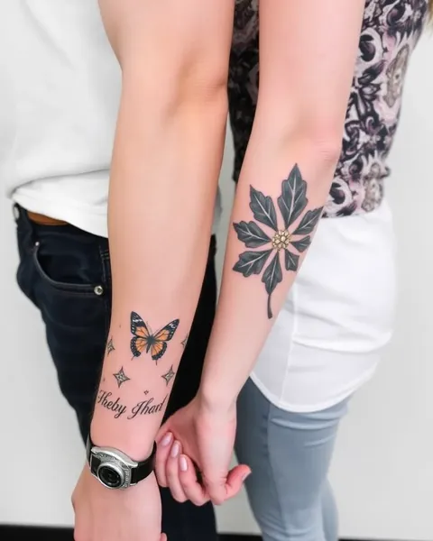 His and Hers Matching Tattoos: Unique Couple's Design