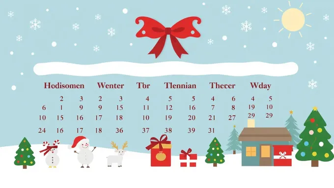 Holiday Calendar for 2025 Announced