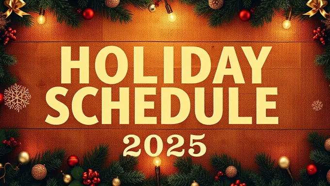 Holiday Schedule 2025 Released for Public