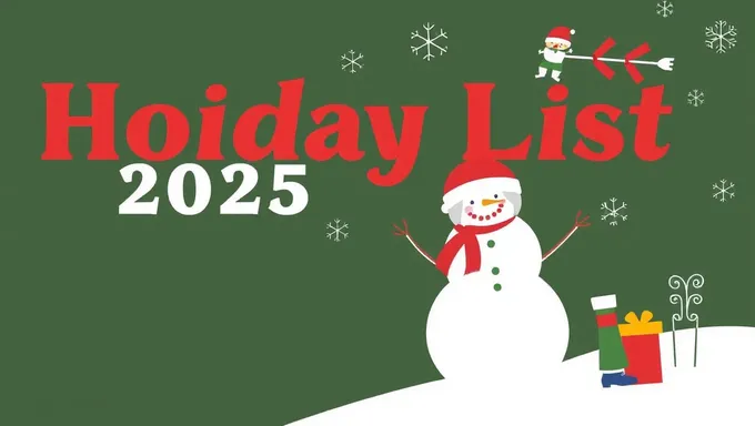 Holiday Schedule for 2025 Revealed Publicly