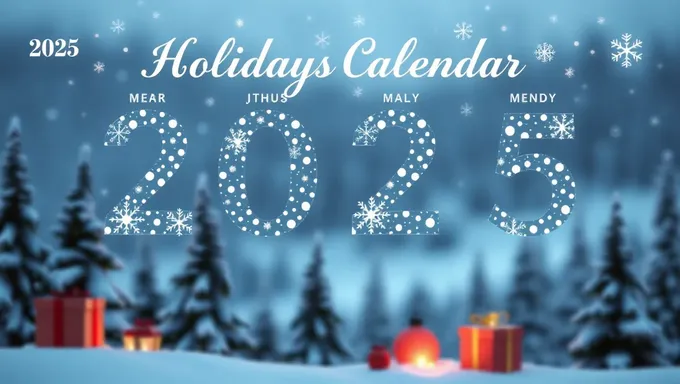 Holidays for 2025 Calendar in Advance Notice