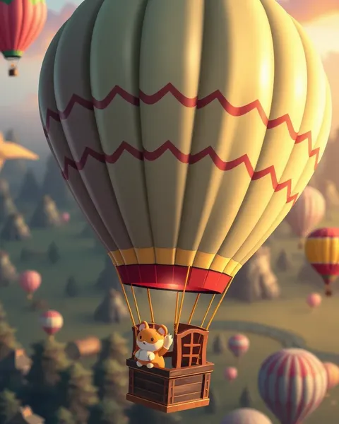 Hot Air Balloon Cartoon Images with Happy Faces