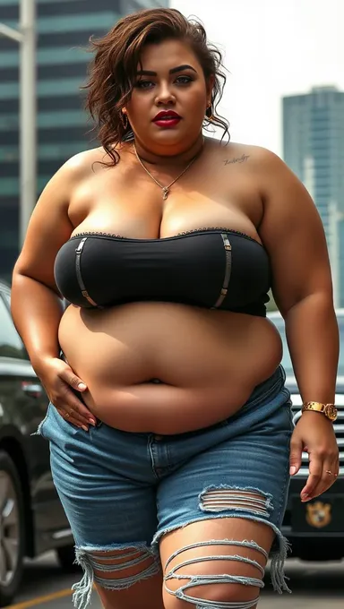 Huge Boobs Bbw: Beautiful Woman with Prominent Cleavage