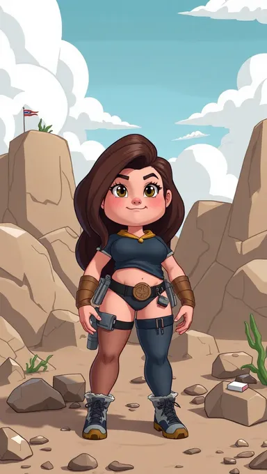 Huge Boobs Cartoon Character with Cartoonish Design