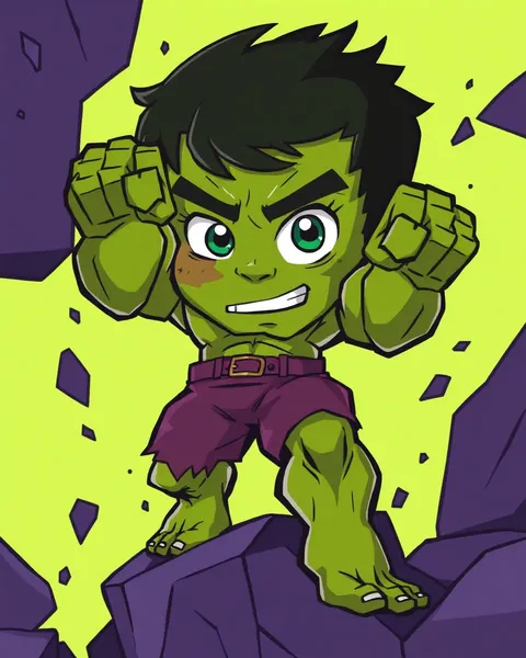 Hulk's Cartoon Images in Action Mode