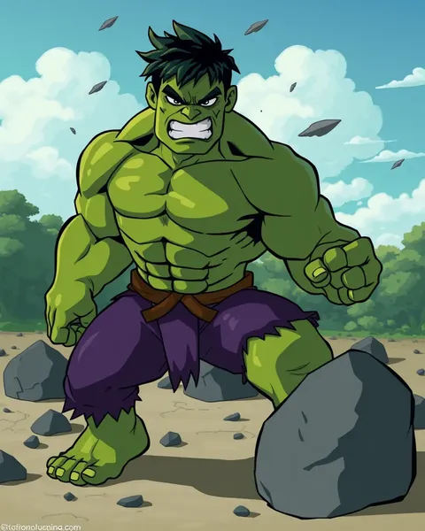 Hulk's Cartoon Images with Super Strength