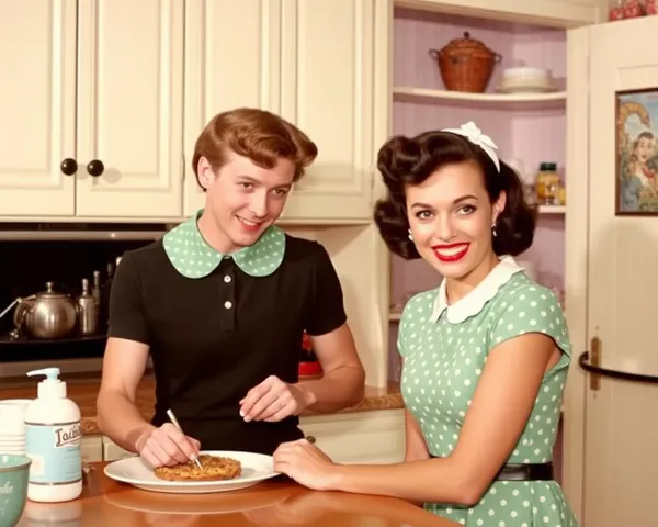 Iconic 1950s Housewife PNG Image