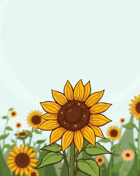 Identical Cartoon Picture of a Sunflower