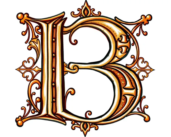 Illuminated Manuscript Medieval Letter B Clipart PNG