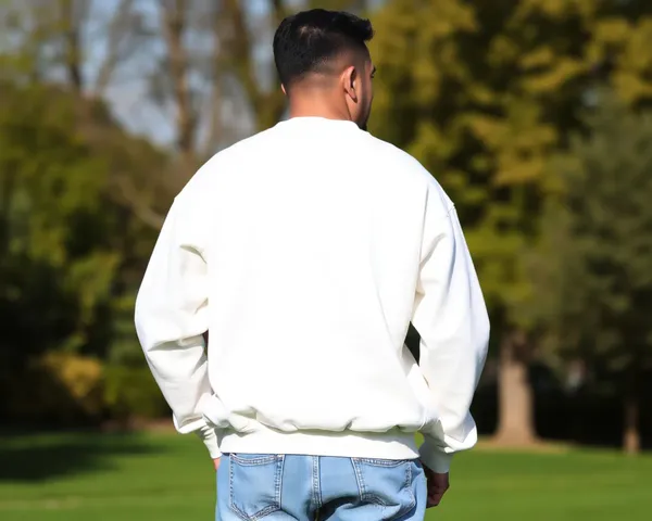 Image of Back of White Sweatshirt PNG File