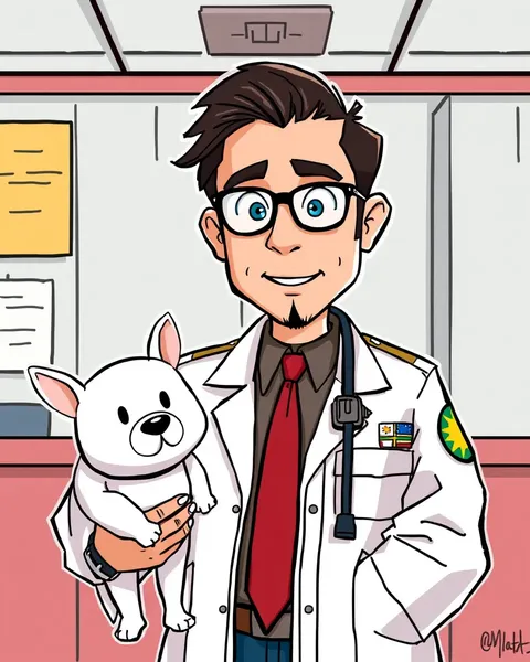 Images of Cartoon Veterinarians at Work