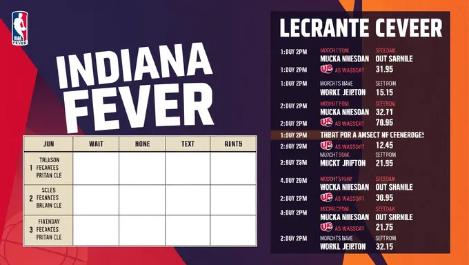 Indiana Fever 2025 Schedule Printable for Fans