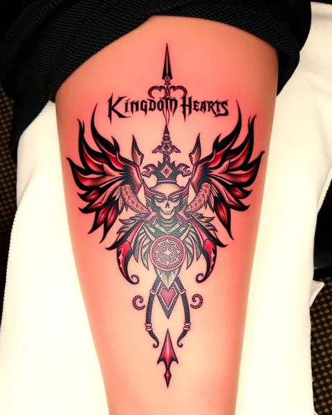 Intricate Kingdom Hearts Tattoo Design for Passionate Fans