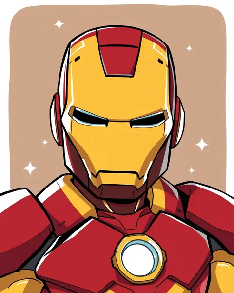 Iron Man Cartoon Image Fights Evil Villains