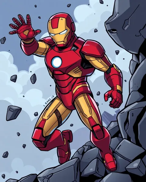 Iron Man Cartoon Image in Comic Book Form