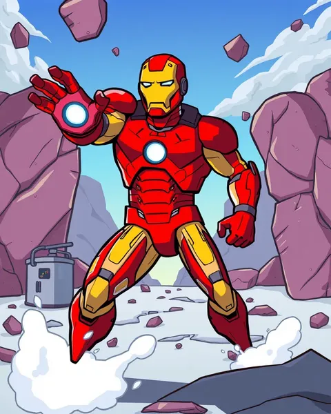 Iron Man Cartoon Image with Advanced Technology