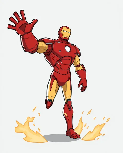 Iron Man Cartoon Pictures for Children's Education