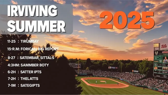 Irving Summer Schedule 2025 Released for Free Download