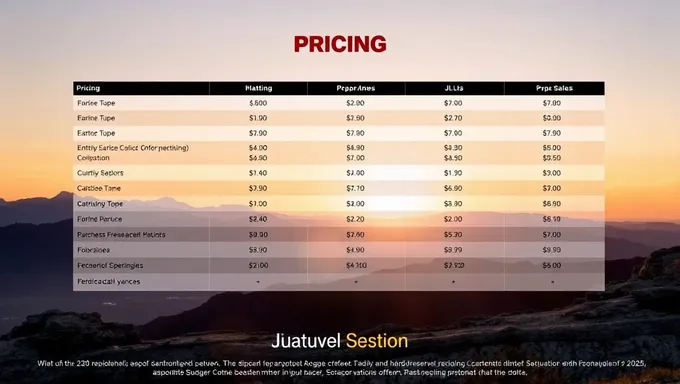 JL Pricing Sheet 2025 Product Lineup Detailed