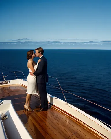 Jack and Rose gaze out at the endless sea from the Titanic's bow.