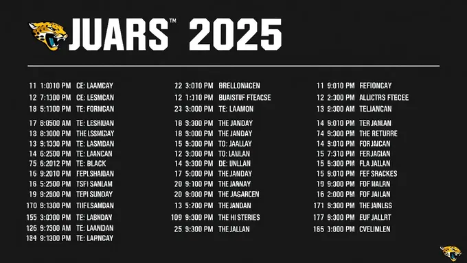 Jaguars 2025 Schedule: Exciting Matches and Storylines to Watch