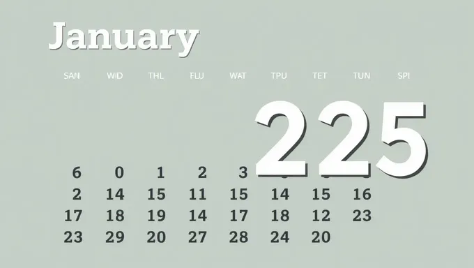 January 2025 Calendar for Daily Scheduling