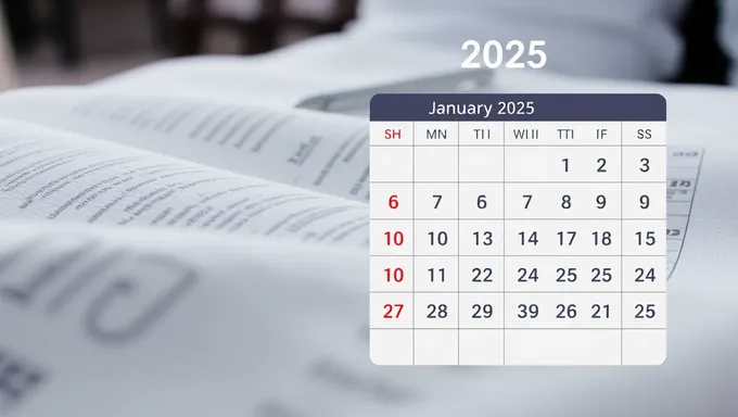 January 2025 Calendar for Organization Purposes