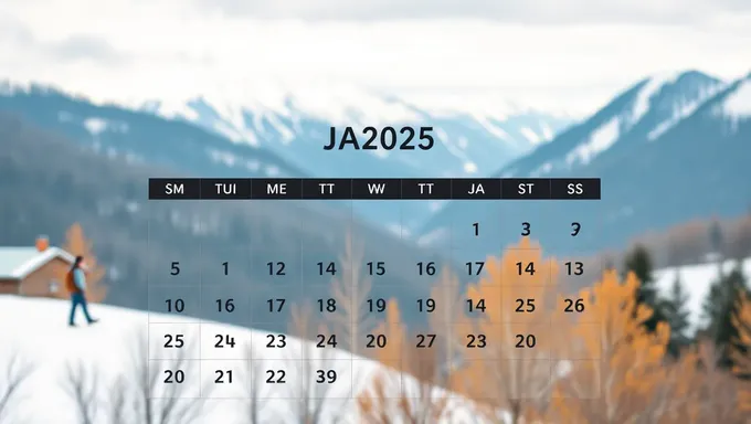 January 2025 Calendar with Holidays Listed