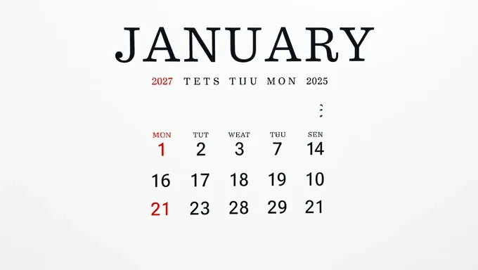 January 2025 Calender Aids in Time Management