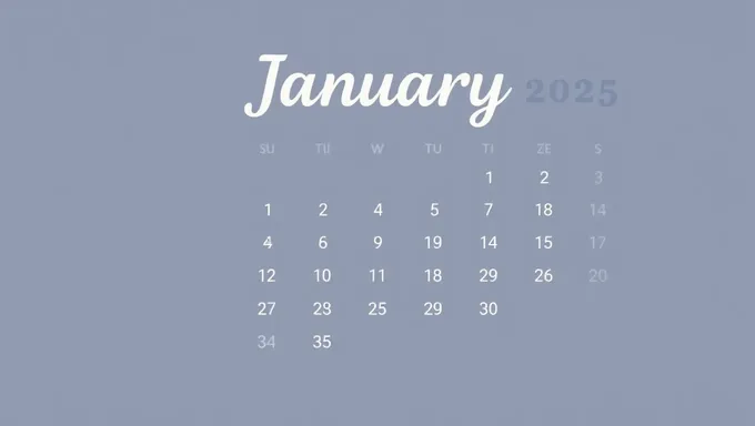 January 2025 Calender Offers Planning and Tracking