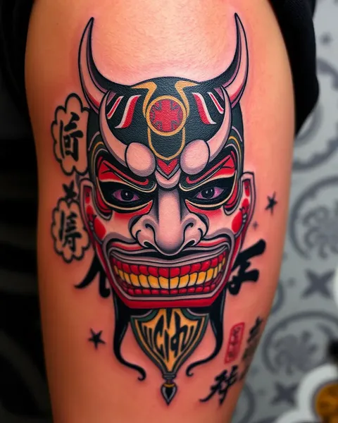 Japanese Mask Tattoo: Symbolism and Meaning