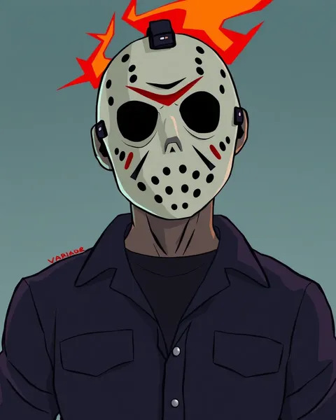 Jason Voorhees Cartoon Images in Comic Style