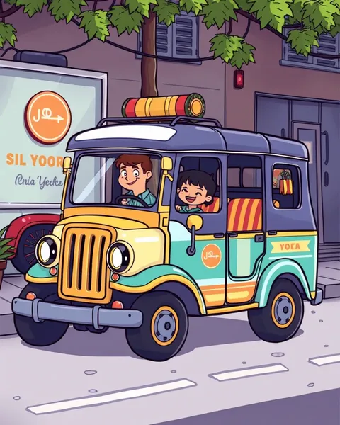 Jeepney Cartoon Images Capture Daily Life in Manila