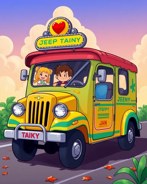 Jeepney Cartoon Images Feature Colorful Illustrations