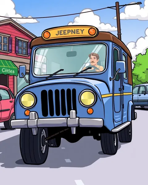 Jeepney Cartoon Images Illustrate Filipino Culture's Diversity