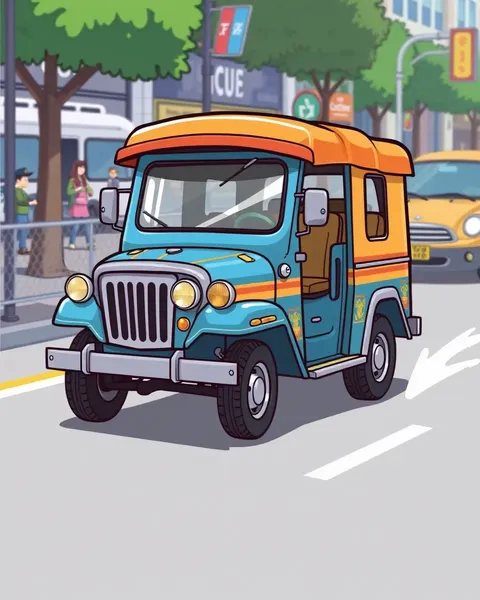 Jeepney Cartoon Images Showcase Filipino Culture Vibrantly