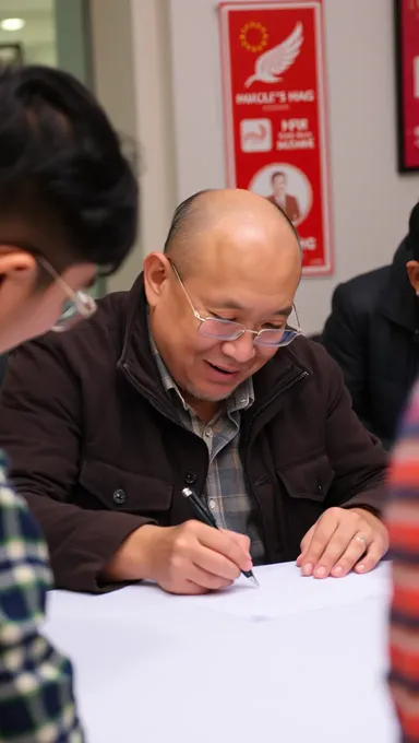 Jensen Huang Signs Boobs at Event