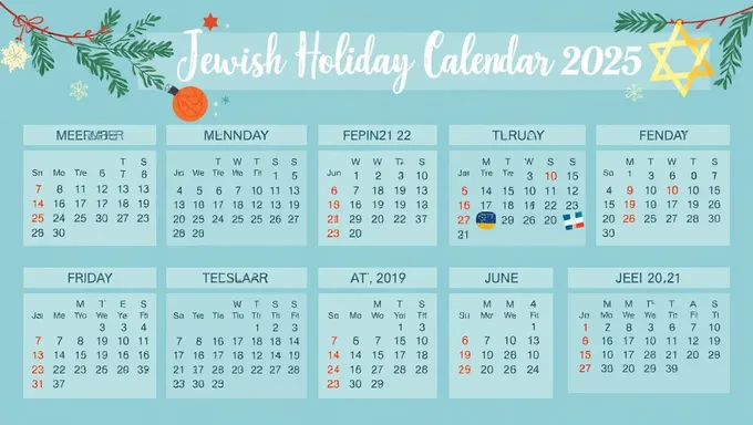 Jewish Holiday Calendar for 2025 Announced