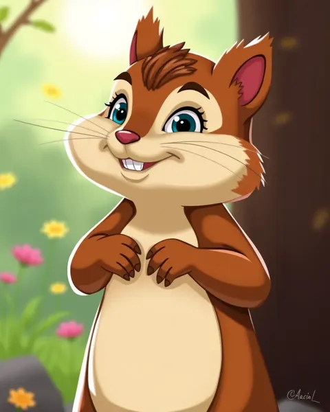 Joyful Cartoon Chipmunk Pictures Show Forest Playtime Delights