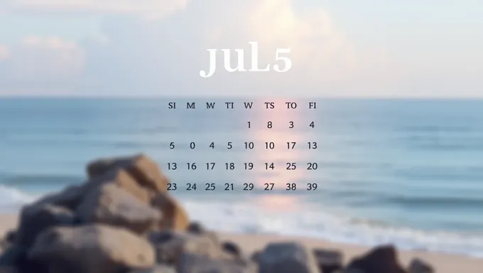 July 2025 Calendar Print with Space for Notes