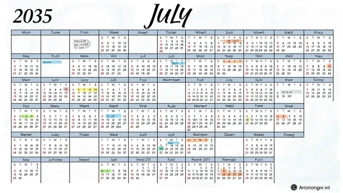 July 2025 Calendar: A Year of Celebrations