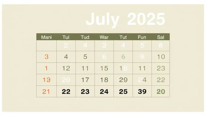 July 2025 Printable Calendar with Space to Write